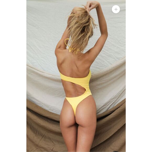 Free People x Toast Swim Sunset Signature Cut Out Ribbed Swimsuit XS - Picture 2 of 14